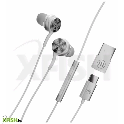 Maxell 348532 xc-1 usb-c fülhallgató, usb-c, 95 db, 32 ohm, beépített mikrofon, fehér