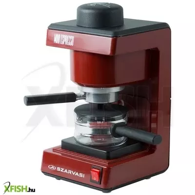 Home szarvasi mini espresso (szv-612/3) kávéfőző, 800 w, bordó színű, őrölt kávé főzésére, 3,04 bar nyomás, max. 6 személy részére