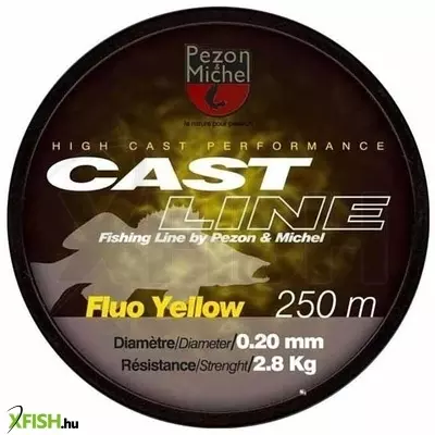 Pezon Et Michel Nylon Cast Line Monofil Zsinór Fluo Yellow 250M 0,35 Mm