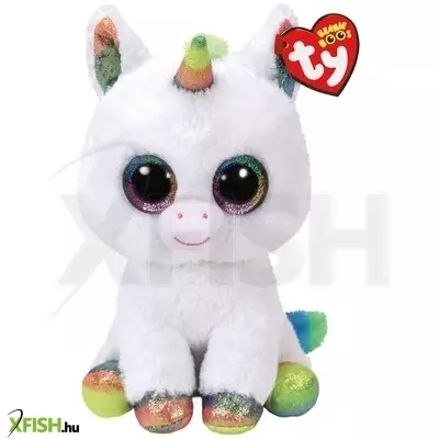 Ty beanie boos - pixy fehér unikornis plüss, 24 cm