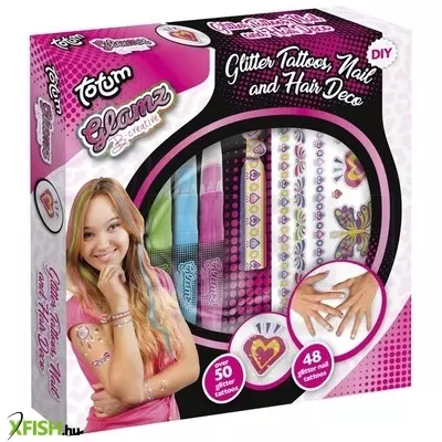 totum glamz tetováló, haj- és körömdíszítő készlet