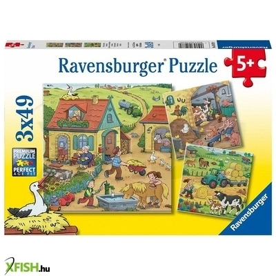 Ravensburger puzzle 3x49 db - élet a farmon