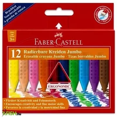 Faber-Castell: Radírozható vastag zsírkréta készlet - 12 db-os