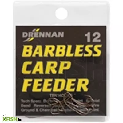 Drennan Horog Barbless Carp Feeder Pontyozó Horog 12 Bronze 10Db/Cs