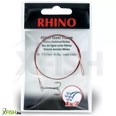 Rhino Rhino Steel Trace Acélelőke Hármashoroggal 1X7 0,6 M 12 Kg 0,33 Mm H:5 1 Db/Csomag