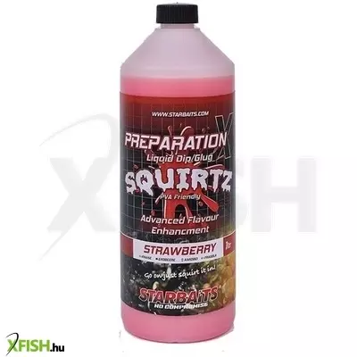 Starbaits Prep X Squirtz 1L Strawberry Folyékony Adalék