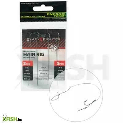 Black Fighter Method Kötött Horog Csalitüskével 7-10Mm