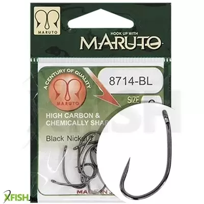 maruto horog 8714bl carp hooks hc t.d.e.5° barbless black nickel 12