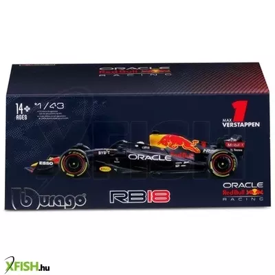 Bburago 1 /43 versenyautó - red bull versenyautó rb18(with helmet)