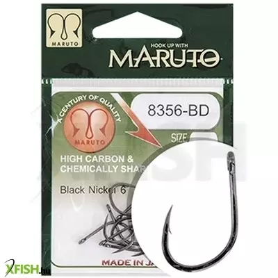 Maruto Horog 8356-Bd Carp Hooks Barbed Forged Straight Eye Hc Black Nickel 8