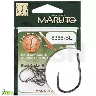 maruto horog 8366bl carp hooks barbless straight eye forged reversed ringed hc black nickel 6