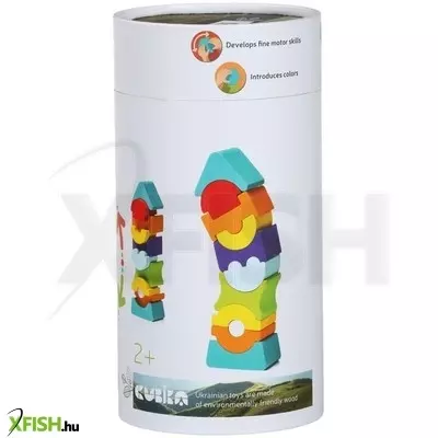 cubika hajlékony torony fa építőjáték