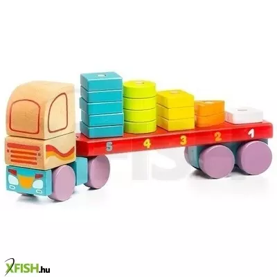 Cubika fa kamion fakockákkal - 32 cm
