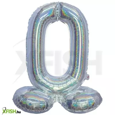 funny fashion ezüst színű hologramos lábas lufi - 0