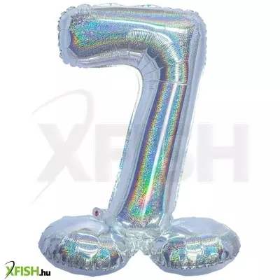 Funny fashion ezüst színű hologramos lábas lufi - 7
