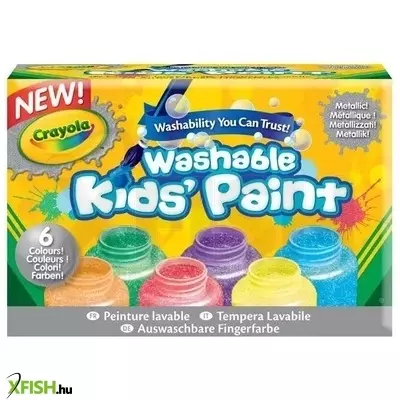 Crayola: Lemosható metál festék - 6 darabos