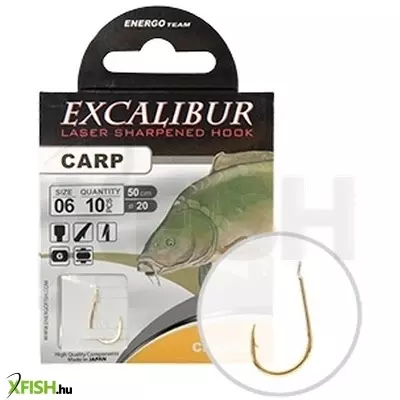 Excalibur Kötött Horog Carp Classic, Gold No.10