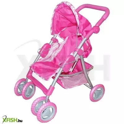 melogo babakocsi lábtartóval és kosárral - rózsaszín