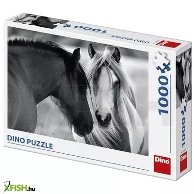 Dino puzzle 1000 db - lovak fekete-fehérben