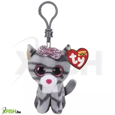 Ty beanie boos clip kiki szürke macska 8, 5cm