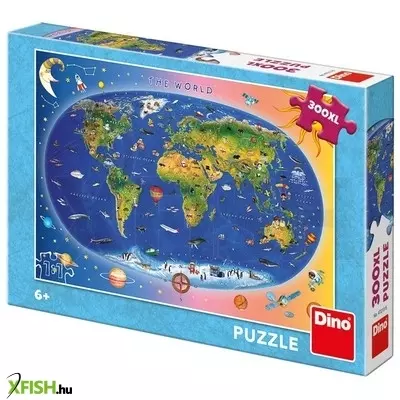 Dino állatos világtérkép 300 darabos XL puzzle