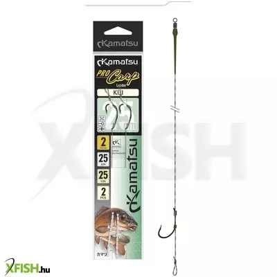 Kamatsu Pro Carp Kiji Előkötött Bojlis Horog 25 cm 25 Lbs 2 Blnr Black Nickel 2 db/Csomag