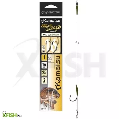 kamatsu pro carp matsui specialist előkötött bojlis horog 16 cm 25 lbs 1 blnr black nickel 2 db/csomag