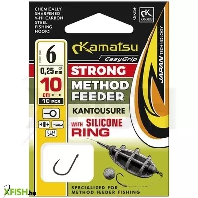Kamatsu Method Feeder Leaders Kantousure Előkötött Horog 30cm 0.25mm 6-os 10db/csomag