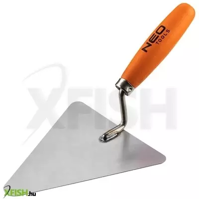 Neotools kőműveskanál, háromszög, 180mm, fa markolat