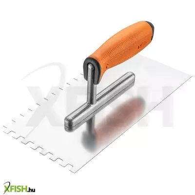 Neotools acél simító, fogazott, rozsdamentes, 270x128mm, 8x8x8mm, kétkomponensű markolat