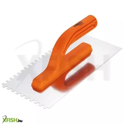 Neotools acél simító, fogazott, rozsdamentes, 270x125mm, 6x6x6mm, műanyag markolat
