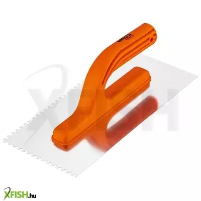 neotools acél simító, fogazott, rozsdamentes, 270x125mm, 4x4x4mm, műanyag markolat