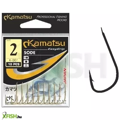 Kamatsu Sode 04 Blnf Lapkás Pontyozó Horog Black Nickel 10 db/csomag