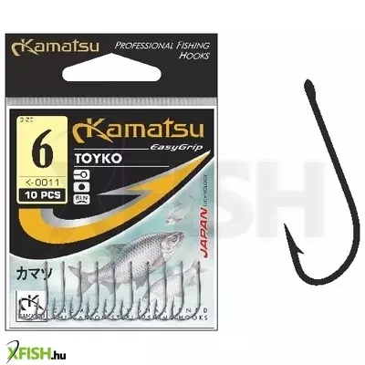 Kamatsu Toyko 06 Gr Füles Pontyozó Horog Arany 10 db/csomag