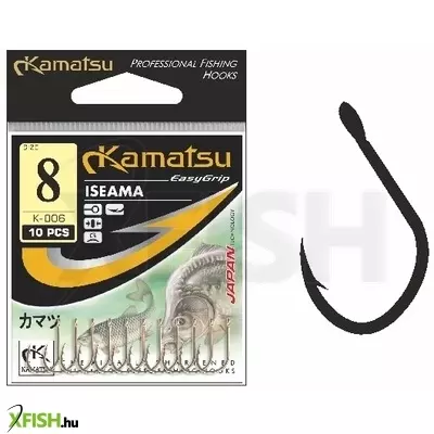 Kamatsu Iseama 01 Blnr Füles Pontyozó Horog Black Nickel 10 db/csomag