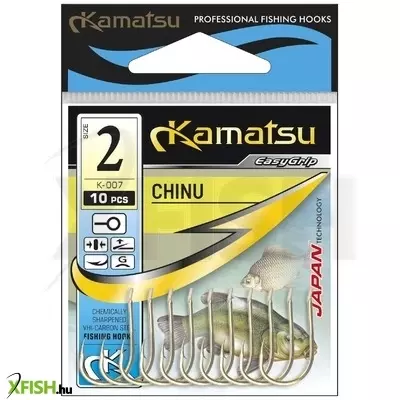 Kamatsu Chinu 01 Gr Füles Pontyozó Horog Arany 10 db/csomag