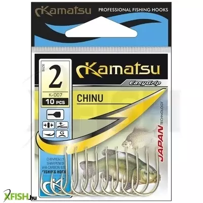 Kamatsu Chinu 08 Blnf Lapkás Feeder Horog Black Nickel 10 db/csomag