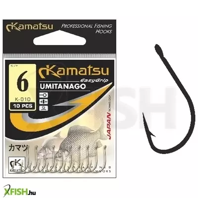 Kamatsu Umitanago 06 Blnr Füles Pontyozó Horog Black Nickel 10 db/csomag