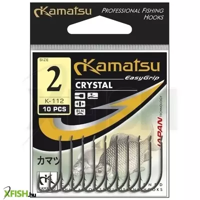 Kamatsu Crystal 02 Blnf Lapkás Pontyozó Horog Black Nickel 10 db/csomag