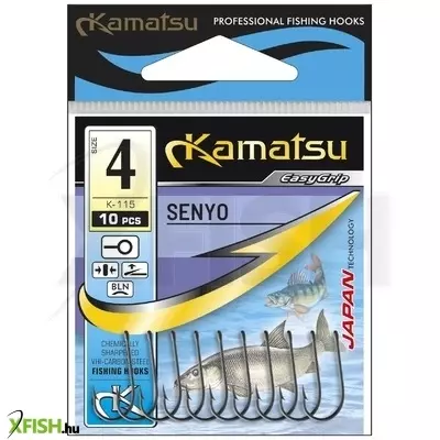 Kamatsu Senyo 10 Blnf Lapkás Feeder Horog Black Nickel 10 db/csomag