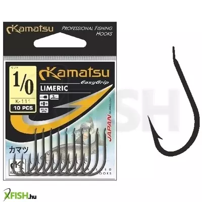 Kamatsu Limeric 1/0 Blnf Lapkás Rablóhalas Horog Black Nickel 10 db/csomag