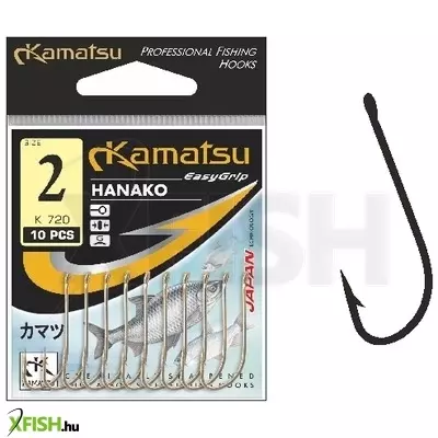 Kamatsu Hanako 02 Blnr Füles Pontyozó Horog Black Nickel 10 db/csomag