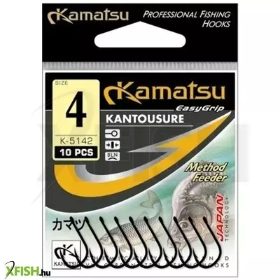 Kamatsu Kantousure 06 Blnf Lapkás Method Feeder Horog Arany 10 db/csomag