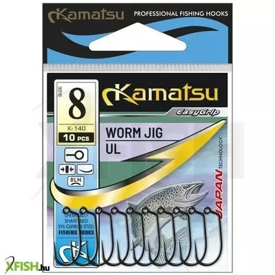 Kamatsu Worm Jig Ul 12 Blnr Rablóhalas Horog Black Nickel 10 db/csomag