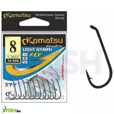 Kamatsu Light Nymph 18 Blnr Legyező Horog Black Nickel 10 db/csomag