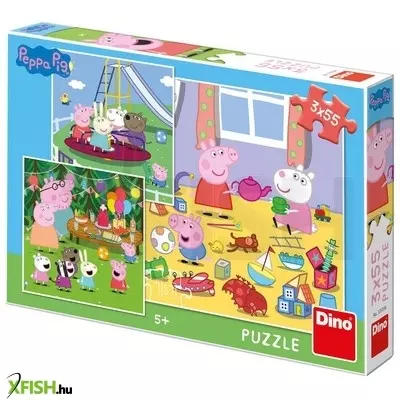 dino puzzle 3x55 db - peppa