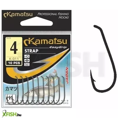 Kamatsu Strap 08 Blnr Rablóhalas Horog Black Nickel 10 db/csomag