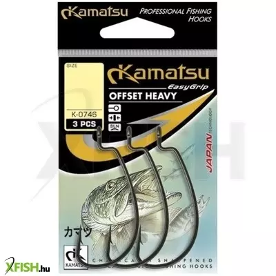 Kamatsu Offset Heavy 1 Blnr Plasztik Csalis Horog Black Nickel 3 db/csomag