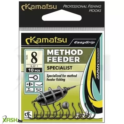 Kamatsu Specialist 10 Blnr Füles Method Feeder Horog Black Nickel 10 db/csomag