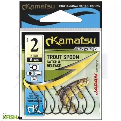 Kamatsu Trout Spoon 2 Blnr Kanál Villantó Horog Black Nickel 8 db/csomag